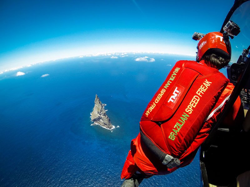 Wingsuit Flying Over the World’s Tallest Volcano Stack