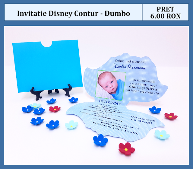 invitatii botez contur Dumbo