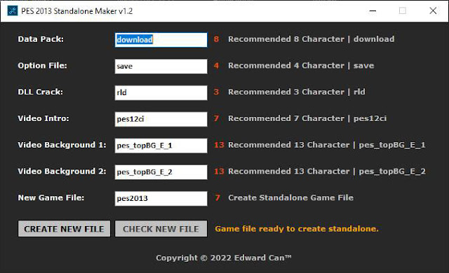 Standalone Maker v1.2 For PES 2013