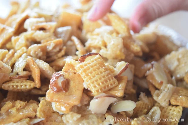 irresistible chex mix with graham cereal