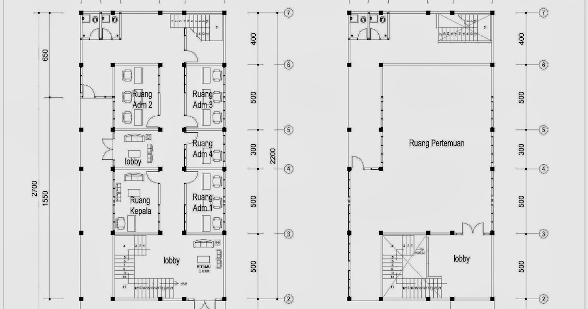 Gedung Pertemuan dan Perkantoran 11 m x 21 m - 2 lantai 