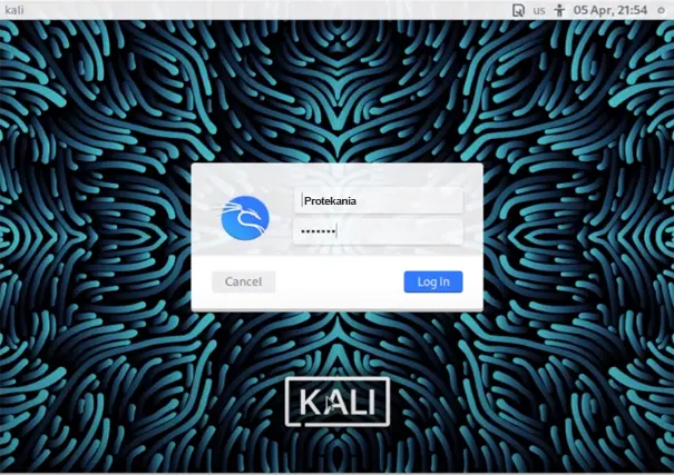username and password kali linux