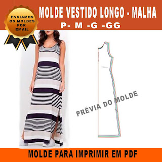 molde vestido regata