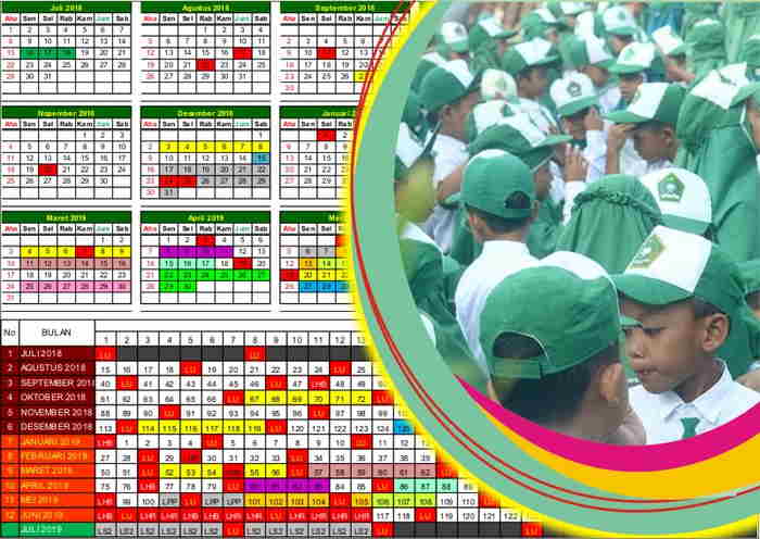 Kalender Pendidikan Madrasah Jawa Timur 2018/2019 BA/RA, MI, MTs, dan MA/MAPK