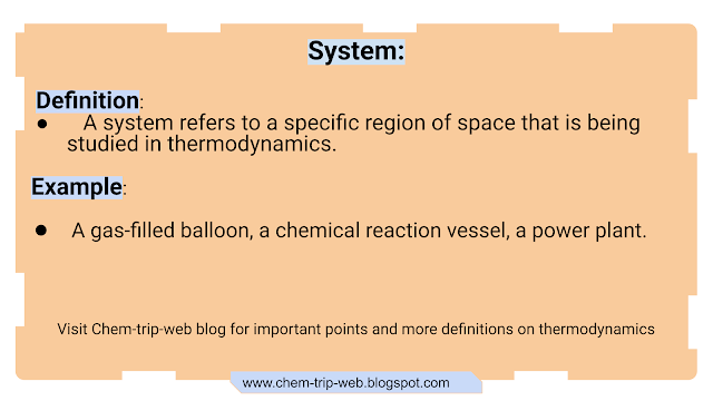 Thermodynamics system and it's examples