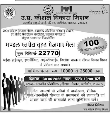 UP Kaushal Vikas Mission Jobs