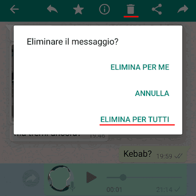 Come annullare un messaggio su WhatsApp