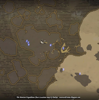 The Montore Expedition chest locations map