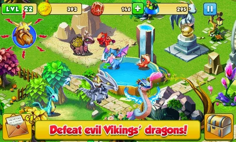 Game Dragon Mania Mod Apk Full Version (Unlimited Money, Coins & Gems)