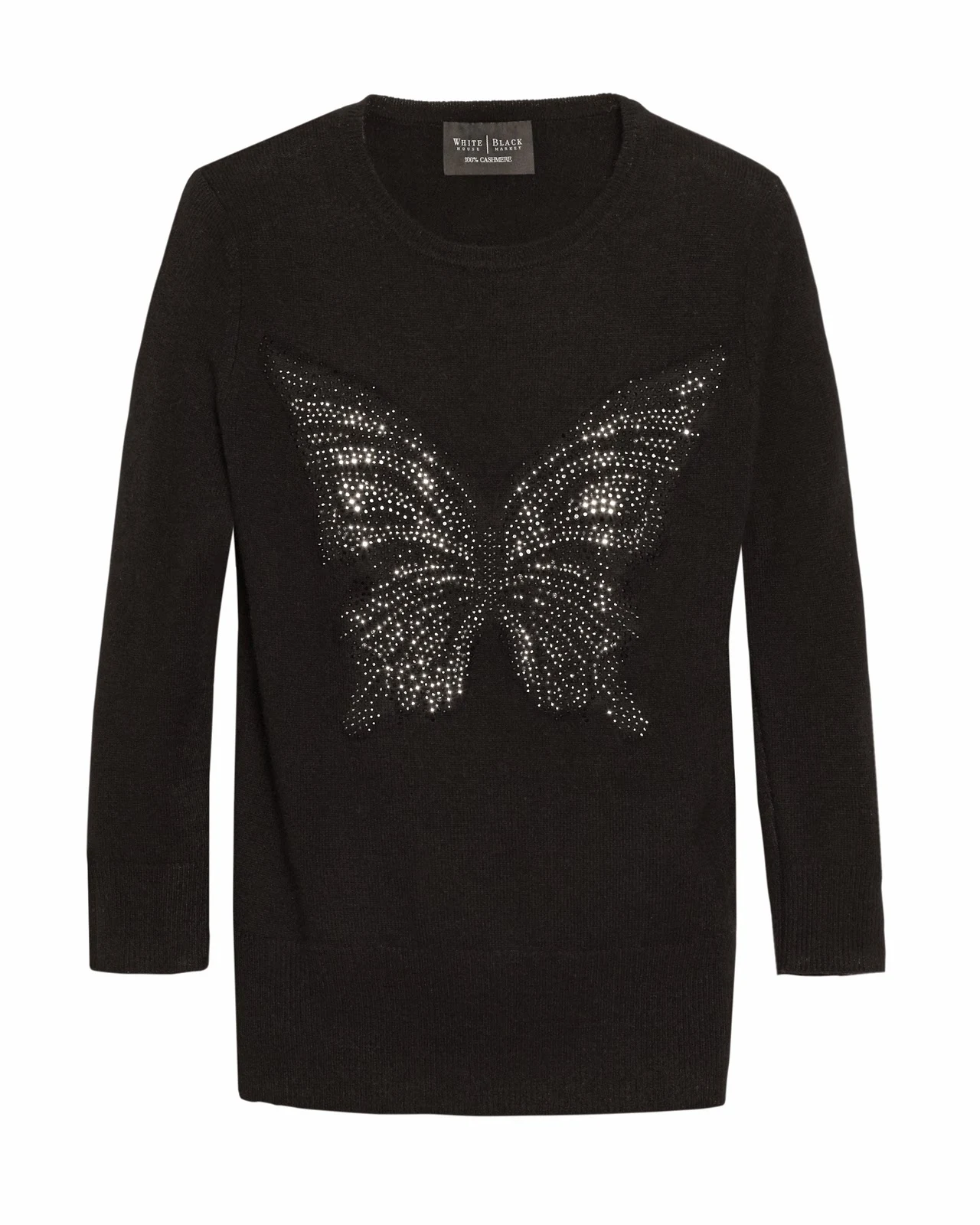 Butterfly Embellished Black Tee