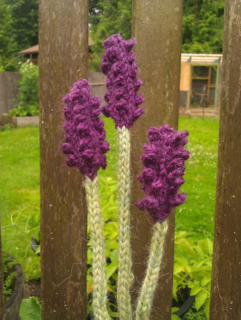 Close up of knitted lavender outside