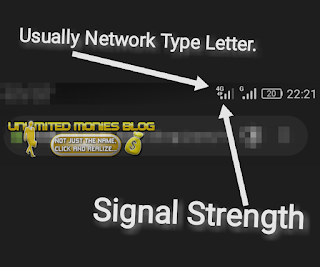 Signals strength and network letter