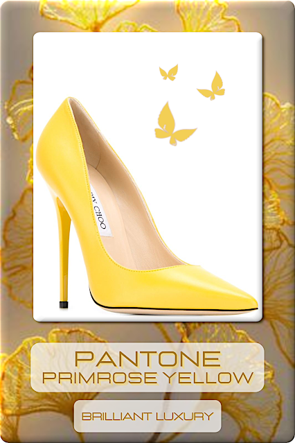 ♦Pantone Fashion Color Primrose Yellow #pantone #fashioncolor #yellow #shoes #bags #brilliantluxury
