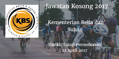 Jawatan Kosong Kementerian Belia dan Sukan 21 April 2017