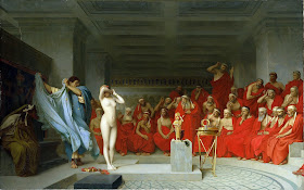 Phryne before the Areopagus, 1861, Jean-Léon Gérôme (11 May 1824 – 10 January 1904)