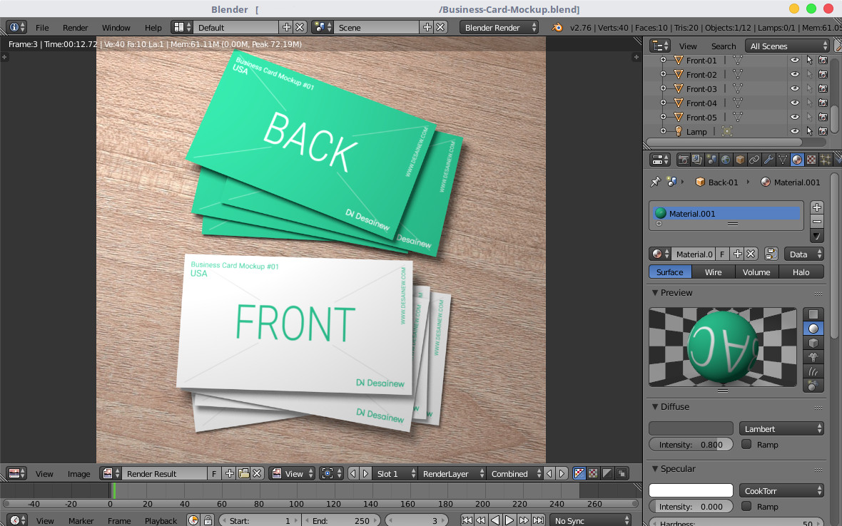 Download Business Card Mockup Tutorial in Blender | Desainew