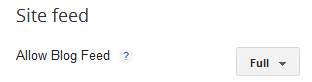 site feed settings