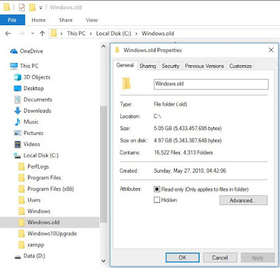 Menghapus Folder Windows.old Pada Windows 10