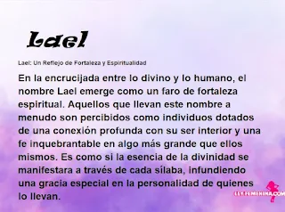 ▷ Significado del nombre Lael (✔)