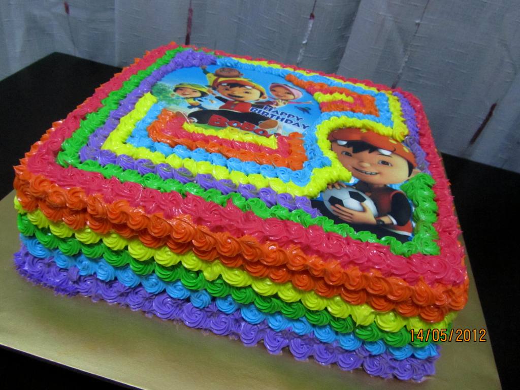 -: Rainbow Cake. Tema Boboiboy.