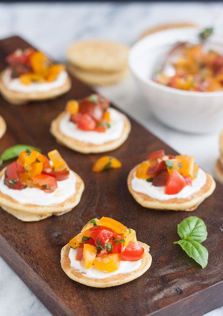 Mini Cornmeal Cakes with Heirloom Tomato Relish