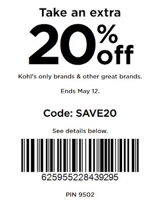 Kohls coupon 20% Off select purchase