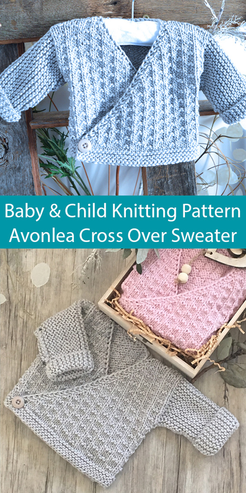 Avonlea Cross Over Baby Sweater - Knitting Pattern