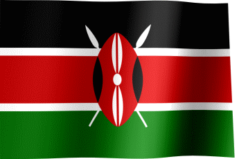 The waving flag of Kenya (Animated GIF)