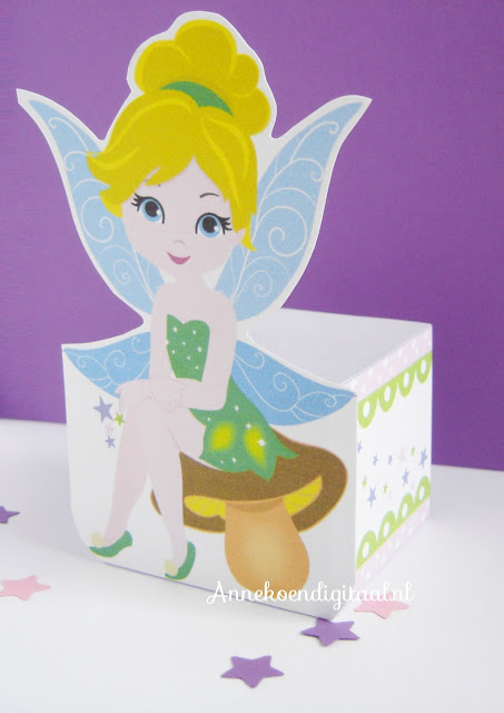 tinkerbell traktatie zelf knutselen, tinkerbell traktatie maken, tinkerbell traktatie printen, Tinkerbell traktatie doosje