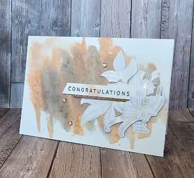Lovely and Sweet stampin up watercolour wash and pattern paper congratulations card