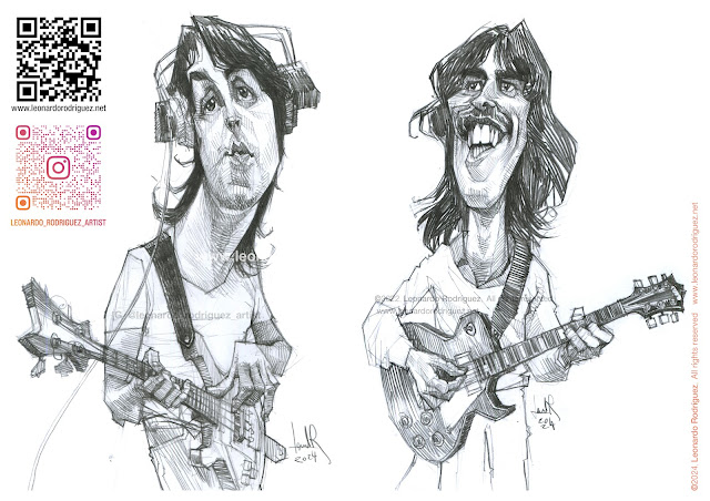 Pencil drawing of a two musicians