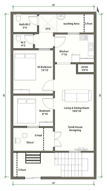 20*40 house floor plan