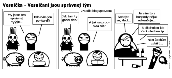 Komiks Vesnička - Vesničani jsou správnej tým