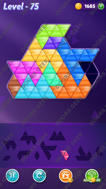 Block! Triangle Puzzle Master Level 75 Solution, Cheats, Walkthrough for Android, iPhone, iPad and iPod
