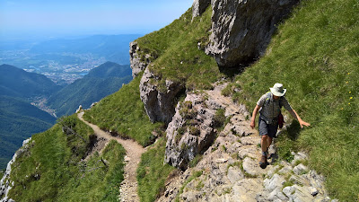 Trail #1 becomes more exposed higher up.