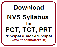 Nvs Teacher Syllabus Download Prt Tgt Pgt Principal