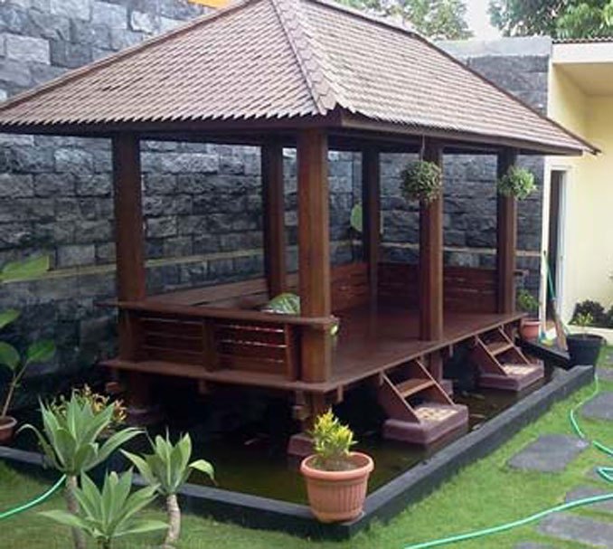 70 Model Gazebo Kayu Sederhana Di Taman Rumahku Unik