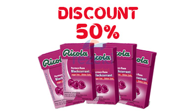 Ricola Pearls Blackcurrent 25gr [x5pcs]