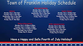 Town of Franklin: July 4th and 5th Holiday Operation Schedule