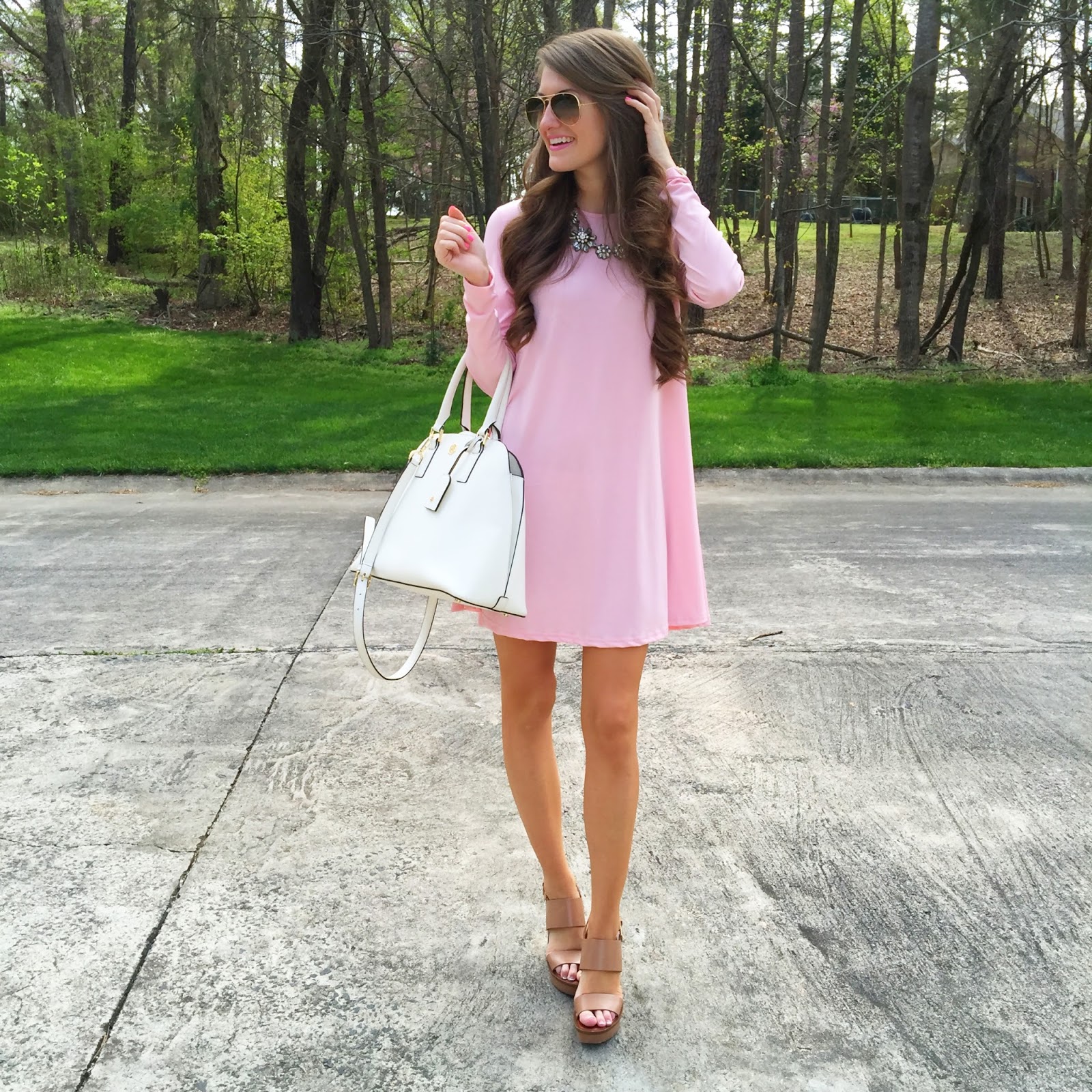 Pink shift dress