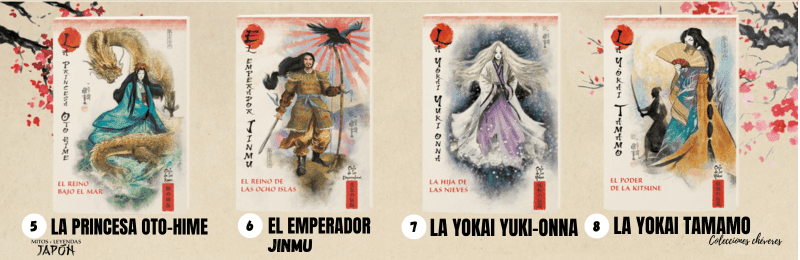 coleccion mitos y leyendas de japon, La princesa Oto-hime, El emperador Jinmu, La yokai yuki-onna, La yokai Tamamo