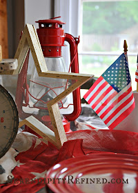 Vintage 4th of July Red White Blue Tablescape by Serendiptiy Refined