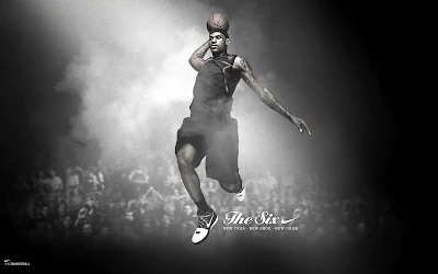 Flying Lebron James Nike Basketball Ads Black White Photo HD Desktop Wallpaper