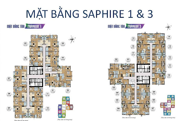 Mặt bằng tòa Sapphire 1 & 3