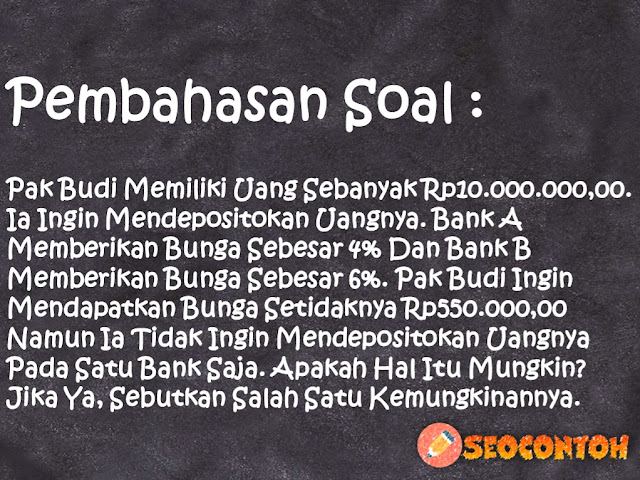 Bu Sri bertugas untuk menyiapkan hadiah untuk siswa berprestasi di sekolah, Bu Sri mengunjungi dua toko alat tulis dan mendapati alat tulis dijual dalam bentuk paket sebagai berikut, Manakah yang lebih mahal: harga sebuah buku tulis di toko A atau di toko B, Manakah yang lebih mahal: harga sebuah penghapus di toko A atau di toko B, Manakah yang lebih mahal: harga sebuah pena di toko A atau di toko B, Apakah Bonar bisa mendapatkan uang yang dia butuhkan dengan bekerja mengantar barang selama 4 jam, Apakah Bonar bisa mendapatkan uang yang dibutuhkan jika bekerja selama 9 jam