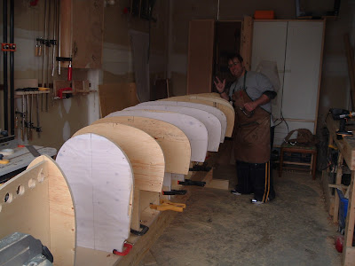 Roger's Canoe: Station Molds and Strong Back