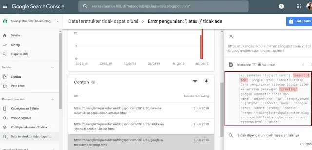 Error penguraian: ',' atau '}' tidak ada