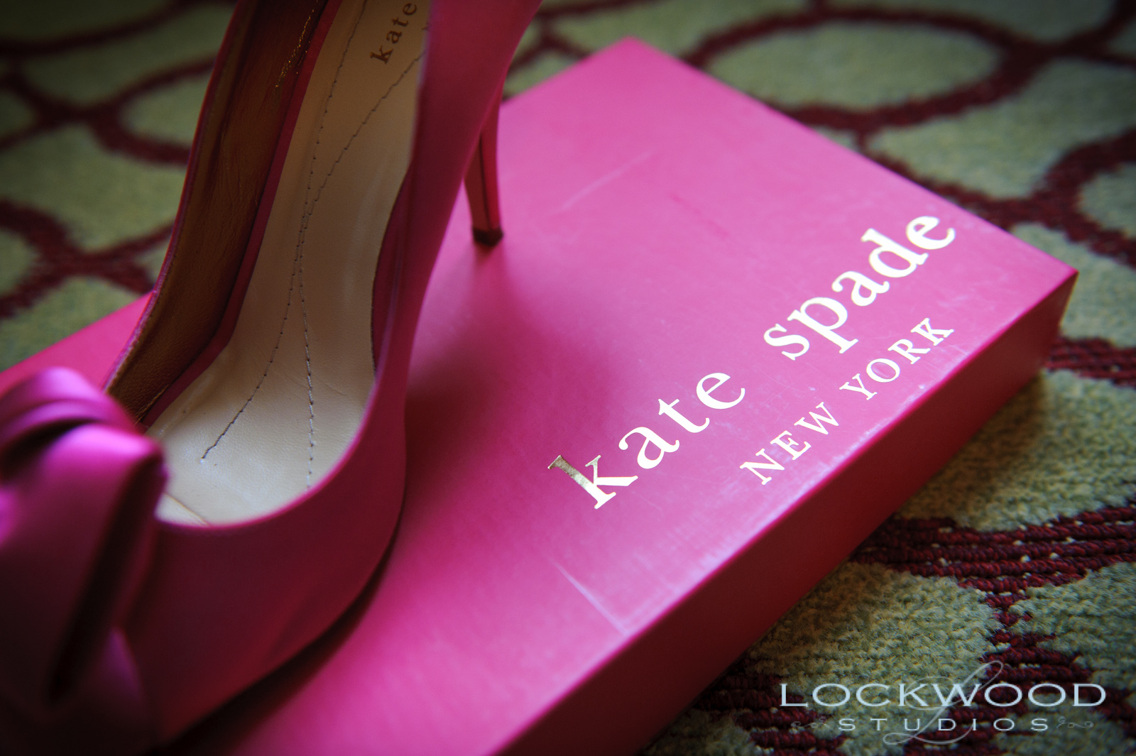 The hot pink bridal shoes