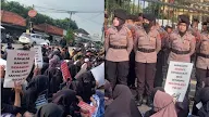 Geruduk Polda Banten, Warga Padarincang Serang: Bebaskan Kyai, Santri dan Petani!