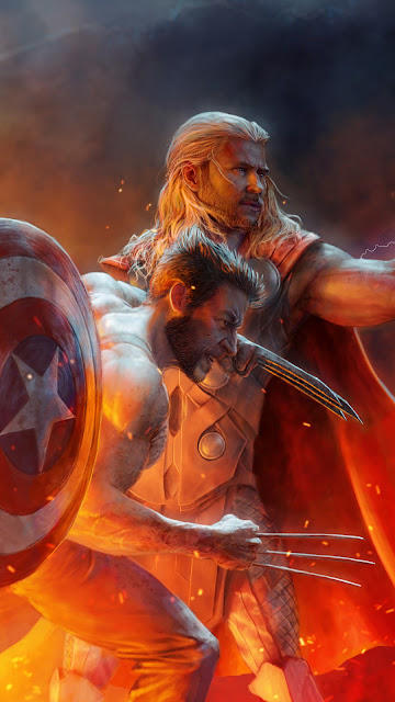 Captain America Wolverine Thor Wallpaper